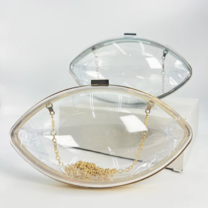 Tas Messenger Bahu Clutch tas bola transparan akrilik baru musim panas tas gaun malam akrilik bening rugbi rantai modis - Product Image 2