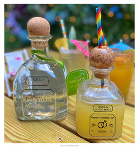 Small MOQ Factory <strong>Price</strong> 375ml Plastic <strong>Tequila</strong> Bottle Reusable Christmas <strong>Patron</strong> Cups with Straw for Party Occasions - Product Image 6