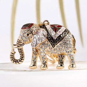 Crystal Rhinestone <b>Elephant</b> 3D Shape Handmade Carabiner Keychain Diamond Carved Zinc Alloy Exquisite <b>Gift</b> for Bags Cars Phones - Product Image 6