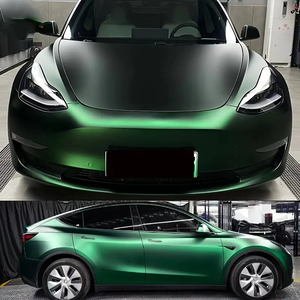 ملصقات خارجية متغيرة اللون لجسم السيارة من OEM M * 17M PET Ghost Chrome Venom أخضر أسود أسفل غلاف السيارة من الفينيل - Product Image 3