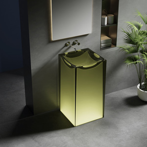 Design moderno in resina trasparente e cristallina <span class=keywords><strong>vasca</strong></span> <span class=keywords><strong>da</strong></span> <span class=keywords><strong>bagno</strong></span> in pietra acrilica trasparente lavabo ovale Freestanding lavabo - Product Image 6