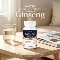 60 gélules de ginseng, 12,5 mg de ginsénosides, soutien énergétique, immunitaire et cognitif, OEM/ODM
