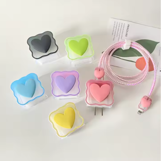 5-piece Set of Multi-color love Charger protection Set  iphone 20W, Multiple Brands Support Customized Factory Direct Sales