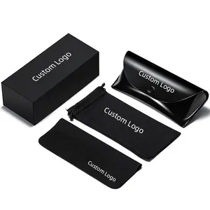 Custom Logo Eyewear Paper Box Set Packaging With Pouch Cloth High Quality Women Sunglasses Boxes Glasses Case