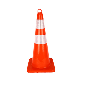 Cône de signalisation routière en gros, 900 mm, base noire, PVC, cône de signalisation orange avec réflecteur - Product Image 3