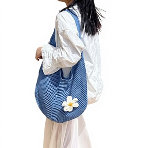 Nuova <span class=keywords><strong>Borsa</strong></span> Estiva da Donna di Grande Capacità in Poliestere Intrecciato con Doppio Manico, <span class=keywords><strong>Borsa</strong></span> a Spalla e Sottobraccio, Grande <span class=keywords><strong>Borsa</strong></span> da Spiaggia - Product Image 1