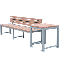 Banc en plastique imitation bois pour extérieur, siège de jardin public, chaise de patio et table à thé