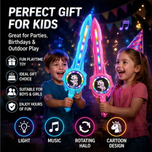 Épée lumineuse LED rotative électrique avec musique, épée tournante de dessin animé pour enfants, cadeaux de fête d'Halloween - Product Image 4