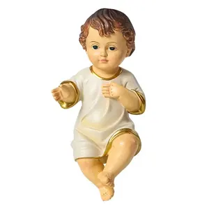 Figurine di natività religiosa ornamento statuetta di gesù bambino in resina