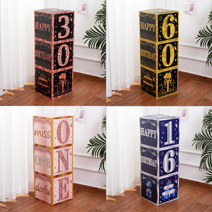 Cajas de decoración de feliz cumpleaños, cajas coloridas de globos de cumpleaños, suministros para fiestas, caja de cartón con tema de cumpleaños - Product Image 2