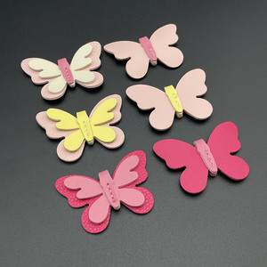 Porte-clés papillon 3D double couche en cuir fait main, pendentif de sac tendance en cuir PU coloré pour femme - Product Image 4