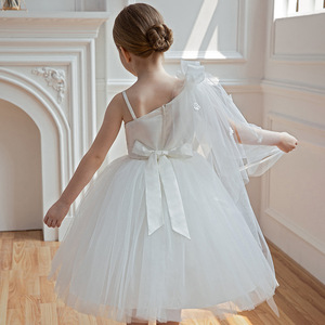 Ultimo Design monospalla corpetto floreale in pizzo nuziale piccola damigella d'onore <span class=keywords><strong>per</strong></span> bambini bianco fiore ragazze <span class=keywords><strong>abiti</strong></span> <span class=keywords><strong>da</strong></span> festa - Product Image 5