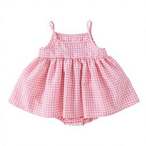 Nouvelle Robe Décontractée à Carreaux Col Halter Style Coréen Printemps-Été pour Bébé Fille, Barboteuse Princesse pour Enfants - Product Image 4
