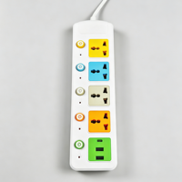 Regleta de Protección Contra Sobretensiones con Interruptores Independientes, Enchufe Universal y Puertos USB Opcionales, Cable de Extensión para Hogar/Oficina