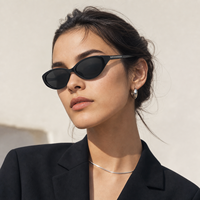 Lunettes de soleil ovales tendance à monture intégrale UV400, verres PC, branches personnalisables avec logo, unisexe adulte (femmes et hommes) pour l'extérieur