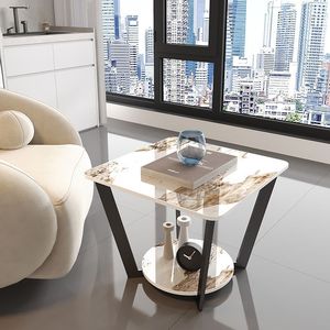 Nouveau Style nordique italien luxe minimaliste <span class=keywords><strong>Table</strong></span> basse carrée petite <span class=keywords><strong>Table</strong></span> d'appoint d'angle marbre Rock plaque <span class=keywords><strong>Table</strong></span> d'appoint de chevet - Product Image 2