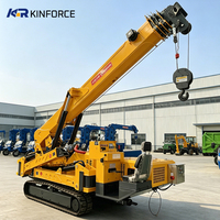 Spider Crane Harga Tinggi, Listrik, Dapat Diisi Ulang, Tinggi Angkat 17m, 5 Ton, Radius Kerja Luas, Pemasangan Track, Pengangkatan Nirkabel