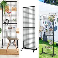 Supports d'affichage muraux double face à base en T Panneaux muraux à cadre métallique à grille métallique pour les expositions d'art et d'artisanat Présentoir à tour sur pied