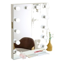 Miroir cosmétique contemporain à LED Miroir de coiffeuse en verre personnalisé Petit miroir de courtoisie en métal pour chambre de filles