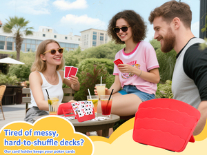 Support de cartes à jouer pliable mains libres, design incurvé, support de <span class=keywords><strong>jeu</strong></span> antidérapant en plastique pour les seniors, les enfants et les jeux de cartes en famille - Product Image 2
