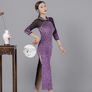 ชุดเดรสฝึกซ้อมแขนยาวสไตล์จีน, ชุดเดรสเต้นคลาสสิกฤดูใบไม้ร่วงและฤดูหนาว - Product Image 6