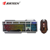 JERTECH KM950-Ensemble clavier souris espagnol personnalisé PC rétroéclairé arc-en-ciel filaire avec clavier et souris de jeu pour ordinateur de jeu combiné avec LED