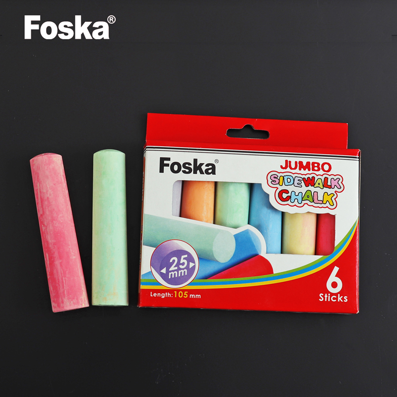 Foska, 6 шт., высокое качество, Детская школьная доска, беспыльный красочный мел Jumbo