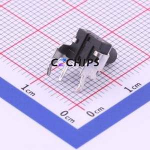 TC-1102HJ-C-L Tactile Switch Bent Lead Through Hole-4P,6x6mm Switch Single Pole Single Throw Round Button 2.6N Right Angle - Product Image 2