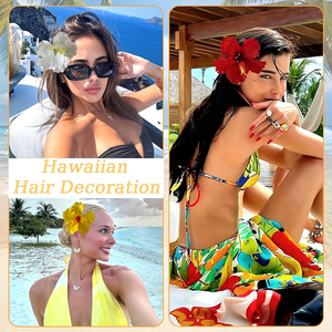 Nouvelle Pince à <span class=keywords><strong>Cheveux</strong></span> Hawaïenne en Forme de Fleur d'Hibiscus Artificielle, Idéale pour Mariages et Plages Hawaïennes - Product Image 2