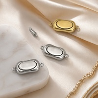Connecteur d'extrémité pour collier et bracelet en acier inoxydable 316L anti-ternissement, plaqué or 18 carats PVD, poli miroir, composants de bijoux DIY