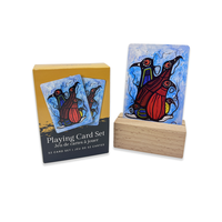 Cartes à jouer de poker imprimées personnalisables, 52 cartes + 2 jokers, finition brillante et boîte de rangement durable pour les fêtes