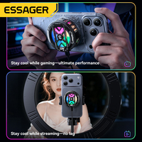 Ventilateur de refroidissement pour téléphone portable Essager K51 RGB Gaming Air Radiator Fan 2 en 1 avec clip magnétique pour le jeu avec écran numérique