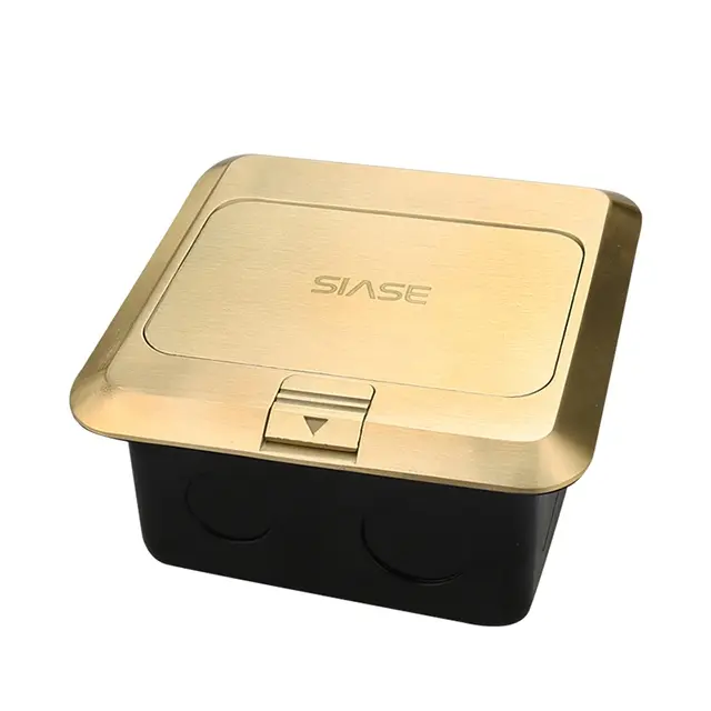 SIASE Brass Pop Up Tầng Hộp Ổ Cắm 13A + Phổ Tinh Khiết Đồng Ổ Cắm Sàn Brass Sàn Ổ Cắm Điện