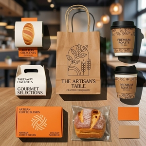 Juego de Envases de Comida Rápida Impresos Personalizados, Cajas y Bolsas Desechables de Papel Kraft para Hamburguesas y Papas Fritas, Envoltorios para Restaurantes de Comida para Llevar - Product Image 1