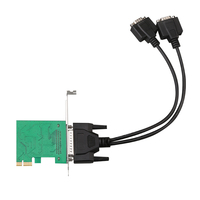 Tarjeta adaptadora en serie de perfil bajo PCIe Rs232 de 2 puertos, tarjeta adicional PCI Express, tarjeta de expansión ASIX/AX99100A con cable de ruptura