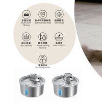 Fontaine à eau automatique pour animaux de compagnie, intelligente, écologique, moderne, en plastique et acier inoxydable, batterie rechargeable, capteur de mouvement, grande capacité