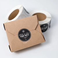 Autocollant Personnalisé Rond de 5 cm pour Boîte à Lunch à Emporter, Impression de Logo, Étiquette en Rouleau Recyclable et Imperméable pour Emballage de Conteneur Alimentaire Rapide