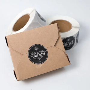Nhãn Dán Hộp Cơm Trưa Takeaway In Logo Tròn 2 Inch Tùy Chỉnh Hộp Đựng Thức Ăn Nhanh Chống Nước Tái Chế Nhãn CuộN Đóng Gói - Product Image 5