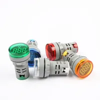 Nuevo Voltímetro Digital LED Redondo de 22mm, 220V CA, Mini Pantalla Digital, Indicador de Voltaje, Luz de Señalización, Herramienta de Medición