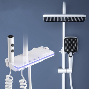 Ensemble combiné <span class=keywords><strong>de</strong></span> <span class=keywords><strong>douche</strong></span> pluie à touches <span class=keywords><strong>de</strong></span> piano avec lumières <span class=keywords><strong>d</strong></span>'ambiance à LED Système <span class=keywords><strong>de</strong></span> <span class=keywords><strong>douche</strong></span> <span class=keywords><strong>thermostatique</strong></span> blanc - Product Image 3