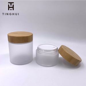 Vente d'usine - Pots cosmétiques vides de 250 g, 250 ml, 2 oz, en plastique biodégradable givré avec couvercles en bambou - Product Image 5