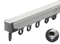 Rail de rideau compact en aluminium silencieux 2,2 mm, robuste et silencieux, avec glissières en téflon, installation facile pour la maison et l'hôtel