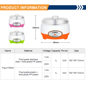 Bon marché Prix Couleurs Personnalisé Matériau de Qualité Alimentaire 1L 15W Smart Petite <span class=keywords><strong>Yaourtière</strong></span> en Chine - Product Image 6