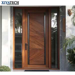 Puerta de entrada moderna XIYATECH, puerta de madera frontal de seguridad para el hogar y la Oficina y puerta de entrada Exterior de colores personalizados de estilo americano - Product Image 6