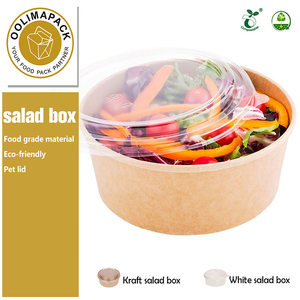 Dùng một lần lấy đi giấy kraft Bát salad với nắp vật nuôi kraft giấy bát - Product Image 2