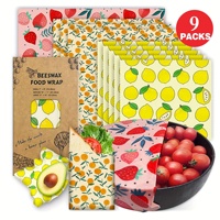 Eten-veilige herbruikbare bijenwas voedselwraps met fruitmotieven, bijenwasdoek, gepersonaliseerde aanpassing, milieuvriendelijke bijenwas voedselwraps