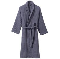 Peignoir de luxe personnalisé avec logo, double couche en coton gaufré, doublure en microfibre pelucheuse, séchage rapide, fermeture à cordon pour femme