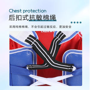 Protecteur de poitrine World Taekwondo bleu unisexe, équipement de protection durable pour l'entraînement et la compétition en arts martiaux - Product Image 3