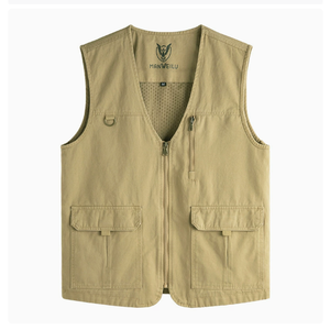 <span class=keywords><strong>Gilet</strong></span> décontracté en pur coton sans plis à col en V pour hommes, grandes tailles, pour personnes d'âge moyen et âgées, idéal pour l'hiver, le printemps et l'automne, style uniforme - Product Image 6