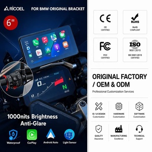 Écran tactile 6 pouces 1000 nits, étanche IP68, TPMS, CarPlay, Android Auto, portable pour moto R1250 GS C6-BMW, rapide et facile à utiliser - Product Image 2